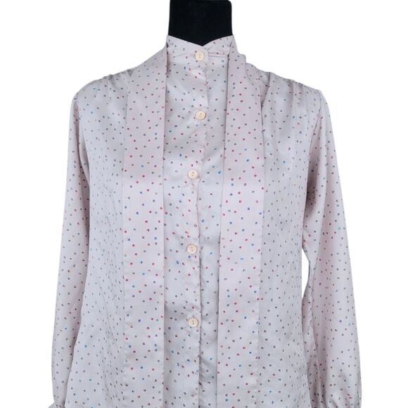 Purple Long Sleeve Cuffed Blouse with Tie Front - Picture 7 of 9